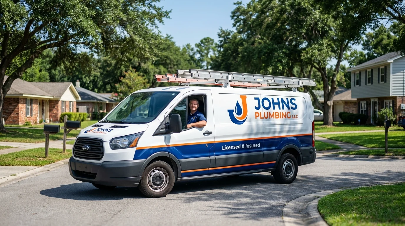 Johns Plumbing LLC service van in Saint Marys, WV