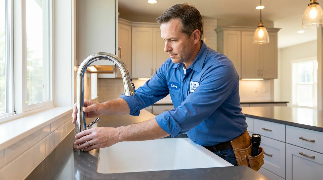 Kitchen faucet installation by Johns Plumbing LLC in Saint Marys